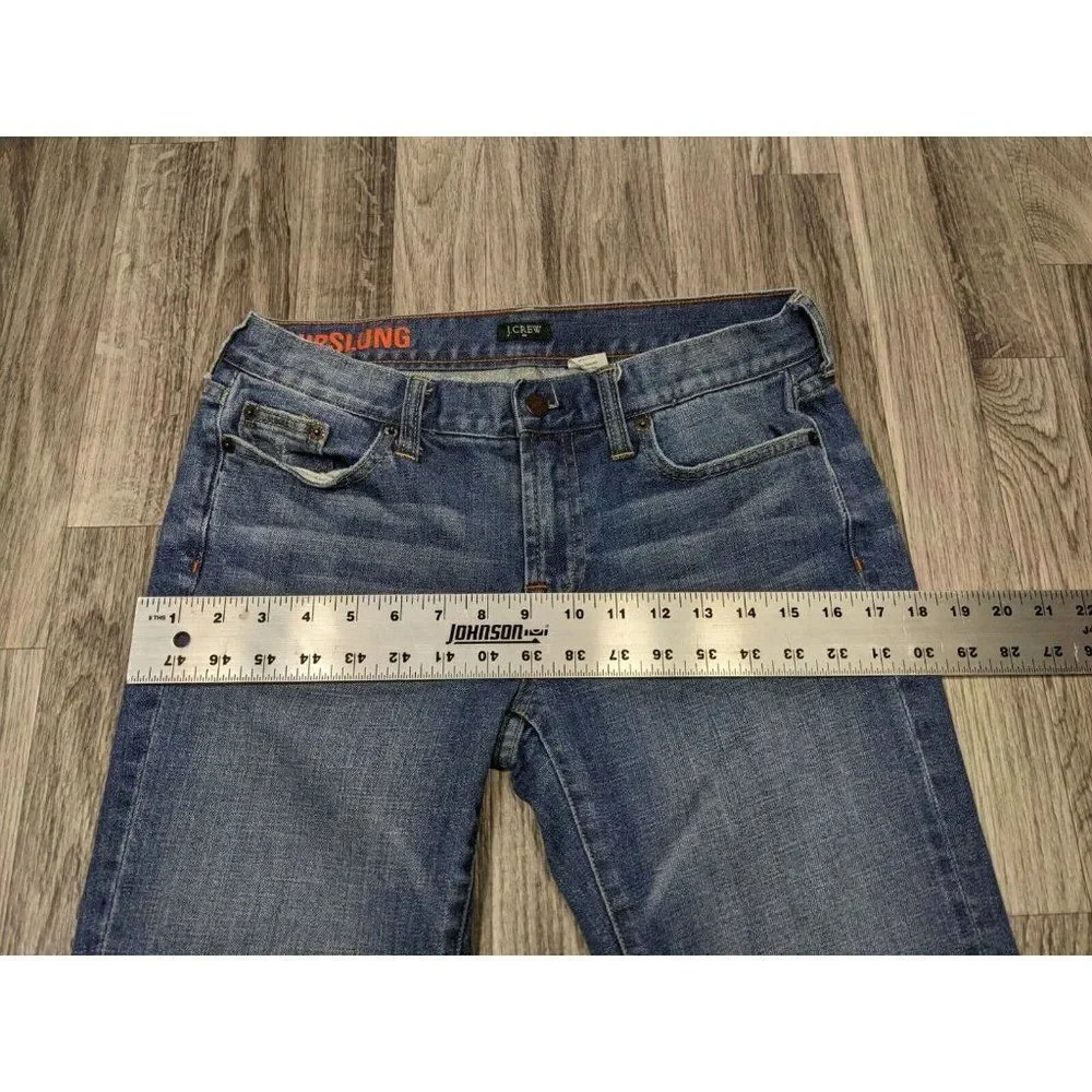 J. Crew Womens Size 29 Pockets Hipslung Whiskered‎ Denim Blue Jeans Capris